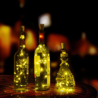 

Siaonvr Solar Wine Bottle Cork Shaped String Light 8 LED Night Fairy Light Lamp MR