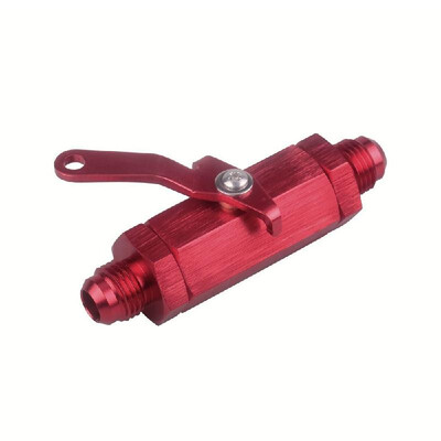 

AN -6 Shut Off Valve Aluminium Billet with Inline Cable Lever 6AN Blue