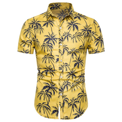 

Tailored Men Summer Bohe Linen Short Sleeve Basic T Shirt Blouse Fit Slim Printed Top