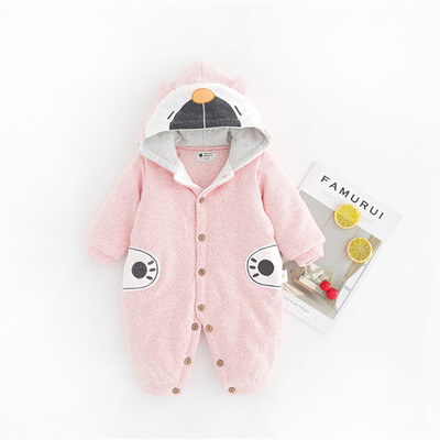 

Baby Infant Rompers Baby Boys Girls Long-Sleeved Rompers 2019 Winter Thicken Warm Cartoon Newborn Jumpsuit Baby Toddler Clothes