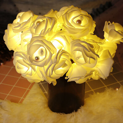 

〖Follure〗45 m 30 Light 3AA Battery Simulation Rose Light String Warm White White Color