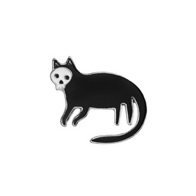 

Cute Skull Face Enamel Pin Cat Shape Badges I Like Cats Lapel Pin For Clothes Hat Decoration Jewelry Gifts