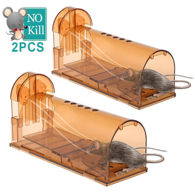 

TOPELEK Humane Mouse Trap 2 Pack Reusable Rodent Trap Mice Catcher Live