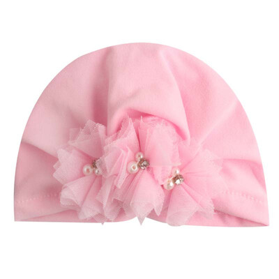 

1Pc 2020 Fashion Flower Baby Girls Hat Newborn Elastic Baby Turban Hats for Girls Cotton Infant Beanie Cap