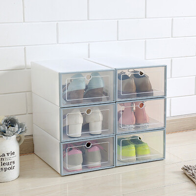 

Toponeto 3PCS Foldable Shoe Storage Boxes Shoe Organizer Transparent Plastic