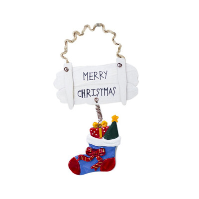 

1 piece Christmas resin letters painted handmade pendants Door&window decorations hanging Christmas party decorations