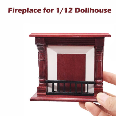 

Siaonvr 112 Dollhouse Miniature Furniture Room Wooden Vintage Red Fireplace