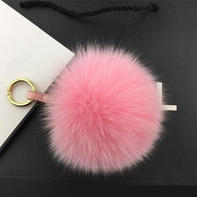 

Faux Fox Fur Keychain Fashion Car Keychain 12-15cm Lovely Soft Hairball Key Charm Pendant Multi-color Optional