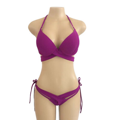 

2019 Bra Brief Sets Push-up Padded Bra Swimsuit Bathing Sexy Women Bikini Set Mid Waist Swimwear Women