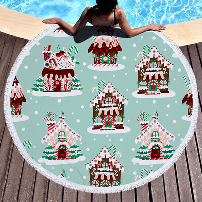 

Gobestart 1 PC Round Beach Pool Home Shower Towel Blanket Table Cloth Yoga Mat