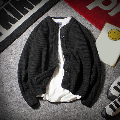 

Toponeto Mens Casual Pure Color Button Long Sleeves Knitting Sweater Cardigan Tops Coat