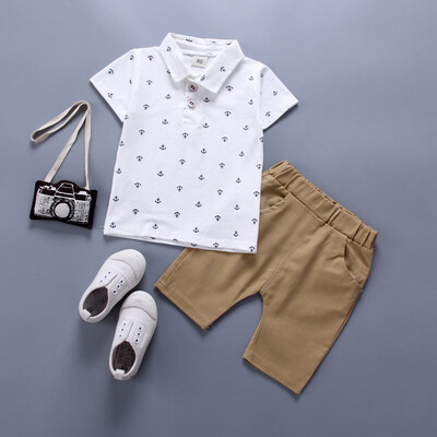 

Baby boy sets Boys Kids Children Summer Short-sleeve Lapel T-shirt Pants Two-piece set