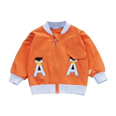 

New Baby Boy Outerwear Alphabet Print Casual Zipper Sweatshirt Kids Coat Outfits Tops Outerwear