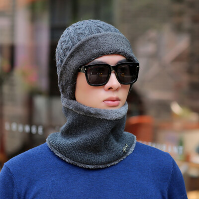 

Women Men Winter Warm Hat Wool Balaclava Snow Ski Knitted Cap With Neck Warmer