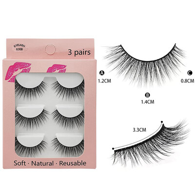 

Gobestart 3 Pairs Of Natural Thick New 3D Imitation Mink False Eyelashes 10 Styles