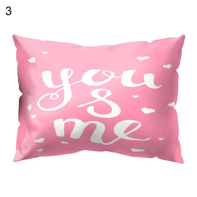 

Lovely Pink Letters Rectangle Throw Pillow Case Cushion Cover Home Car Decor