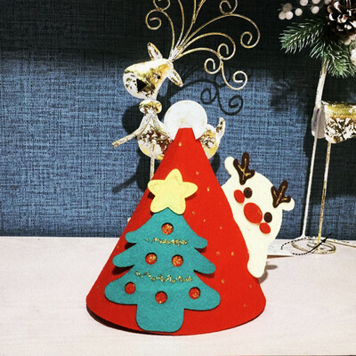

Toponeto DIY Christmas Decoration Hat Non-woven Felt Cloth Santa Snowman Hat Xmas Decor