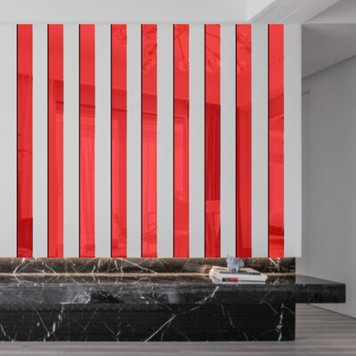 

Acrylic Mirror Surface Wall Stickers Striped Design Wall Stickers Living Room Modern Decoration