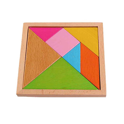 

Wooden Kids Puzzles Tangram Jigsaw Board Wood Geometric Shape Children Educational Toys