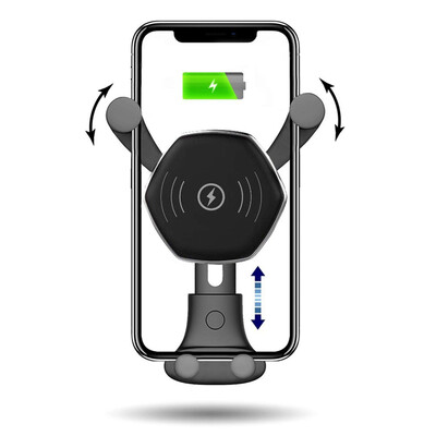 

Wireless Charger Fast Car Charger Mount Auto-Clamping Design One-Hand Operation Compatible with Samsung Galaxy Qi Phones