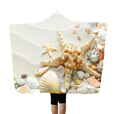

Gobestart Seaside Beach Holiday Scenery Hooded Blankets And Clothes Blanket 150x200cm