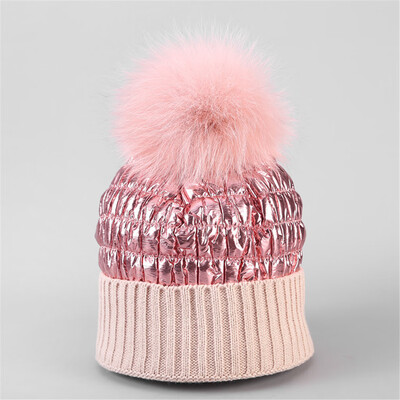

Tailored Fashion Women Winter Knit Hat Foxes Ball Collar Set Thick Warm Solid Earmuff Hat