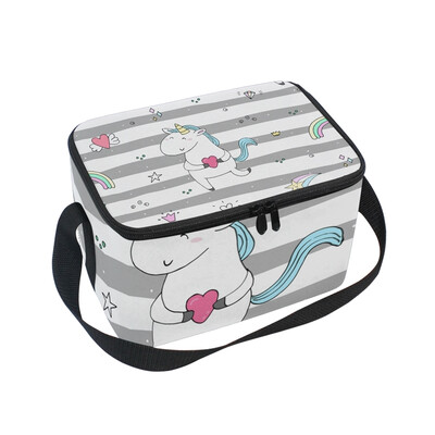 

ALAZA Insulated Lunch Box Cute Unicorn Lunch Bag for Men Women Portable Tote Bag Cooler Bag