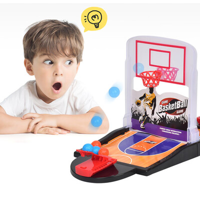 

YIWULAKids Adults Table Basketball Mini Interactive Toy Hoop Net Ball Pump Play Set