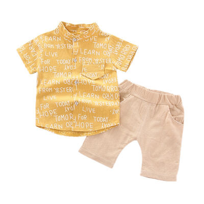 

Summer Children clothing Baby Boys clothes Casual Short Sleeve Letters Print T-shirt TopsShorts Costume Set
