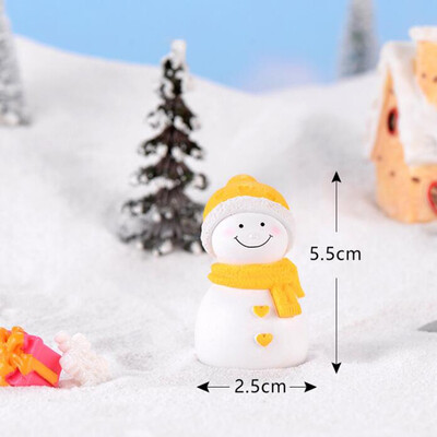 

Gobestart Mini Couple snowman Statue Resin Craftwork Garden Miniature Micro Landscape Deco