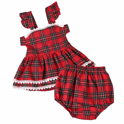 

New Arrival Spring Summer Baby Girl Red Plaid Tank Dress Children Sleeveless Casual Dress Baby Clothes & Short Pants