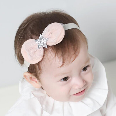 

Butterfly Knot Baby Girls Kids Hair Headband Infant Bow Headgear Kid Band Sequins Five-pointed Star Pattern Hair Accessories