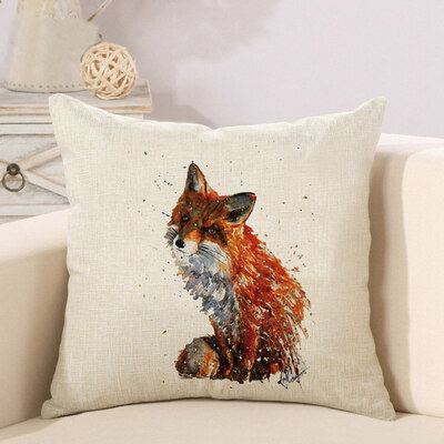 

Fox Cartoon Pillowcase Pillow Cover Cotton Home Linen Cushion Cover