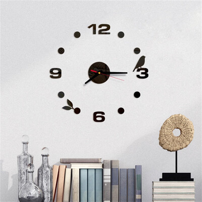 

Gobestart 3D DIY Roman Numbers Acrylic Mirror Wall Sticker Clock Home Decor Mural Decals