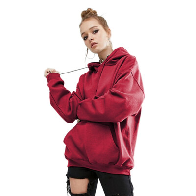 

New Hoodie Pocket Hip Hop Solid Color Hooded Hoodies&Sweatshirts Plus Size Harajuku Casual Thick Loose Pullover
