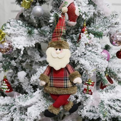 

Toponeto Christmas Ornament Santa Snowman Reindeer Toy Doll Hang Party Decoration