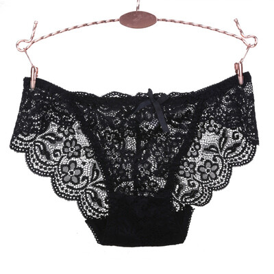

2019 New Womens Sexy Lace Panties Seamless Breathable Panty Transparent Hollow design Briefs Plus Size Girls Underwear