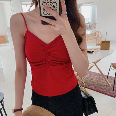 

Sexy Summer Women White camisole Backless Camisole Female Short Section Navel Bottoming Shirt Sexy Bra Outer Wear Top Black Top