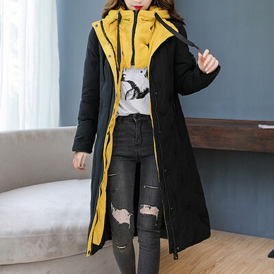 

Tailored Fashion Women Winter Warm Coat Hooded Thick Warm Slim Jacket Long Overcoat