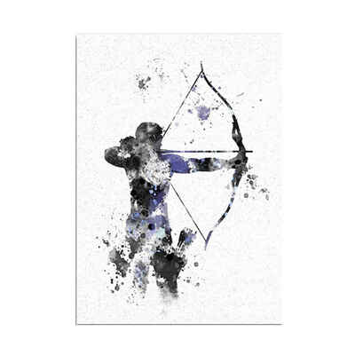 

A Warrior with the Arrow Patterns Abstract Style Printed Unframed Canvas Oil Paintings Art Drawings