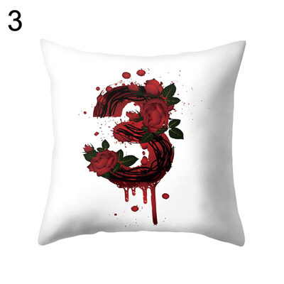 

Rose Number Figure Pillow Case Cushion Cover Sofa Bed Car Cafe Office Decoration