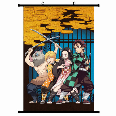 

Demon Slayer Kimetsu no Yaiba Poster Prints Anime Scrolls Poster Banners for Collect Home Wall Bedroom Decoration
