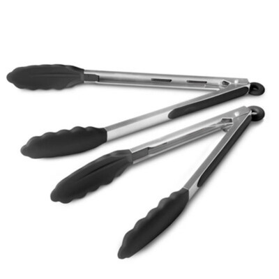 

Barbecue Salad Food Clip Silicone Cover Handle BBQ Tongs Stainless Steel Kitchen Multifunction Grill Tools New