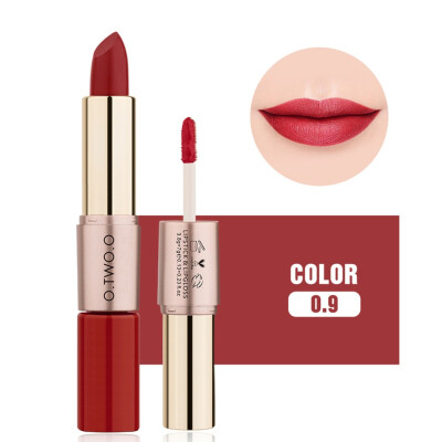 

O 2 in 1 Velvet Matte Lipstick & Lipgloss Makeup Cosmetics Set Long-lasting Waterproof Lip Gloss Rouge Kit 12Colors