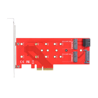 

PCI-E 4X to NGFF M2 B-KEYM-KEY Adapter Card PCI-E to NGFF2P SATA M2 Converter