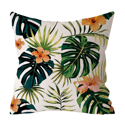 

〖Follure〗Green Leaf Printed Pillow Case Polyester Sofa Car Cushion Cover Home Decor