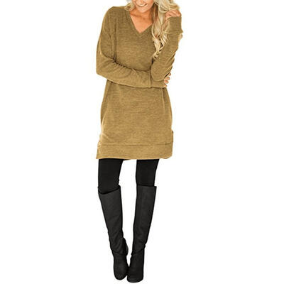 

Women V Neck Loose T-Shirt Casual Long Sleeve Jumper Leisure Pullover Tops