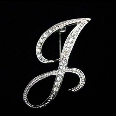 

Alphabet Style Rhinestone Crystal English Letters Bridal 1 pc Bouquet Brooch Pin