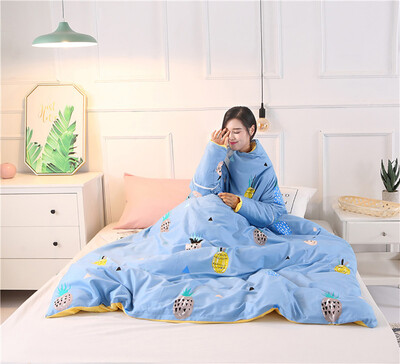 

Toponeto Winter Lazy Quilt With Sleeves Quilt Winter Warm Thickened Washed Blanket A