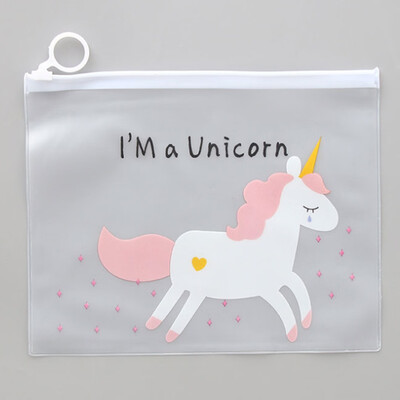 

Unicorn Sweet Colorful Grenadine Transparent A4 File Folder Document Filing Bag